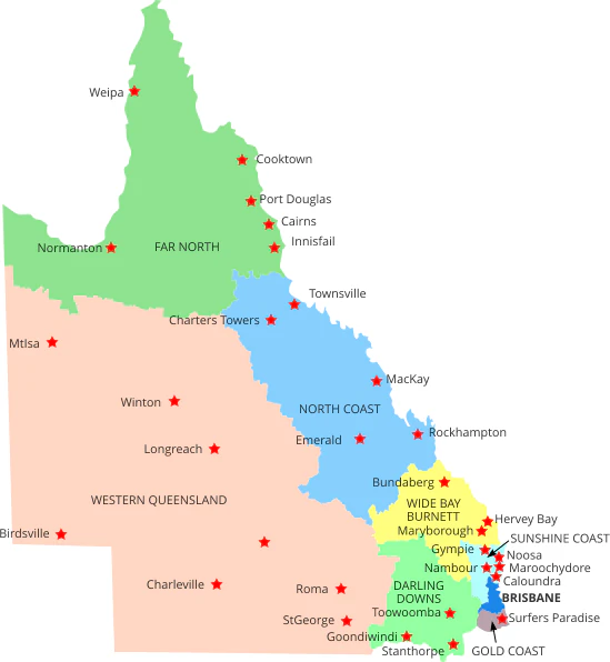 QLD regions map