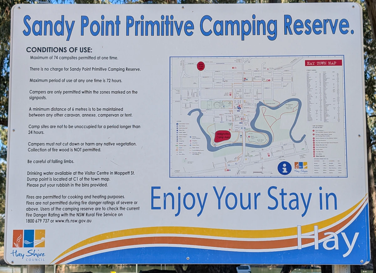Sandy Point Reserve sign