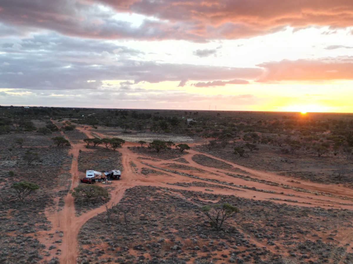 Champagne Corner campground at dusk