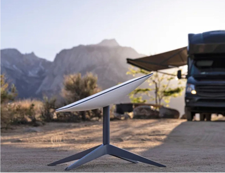 Starlink Dish at campsite