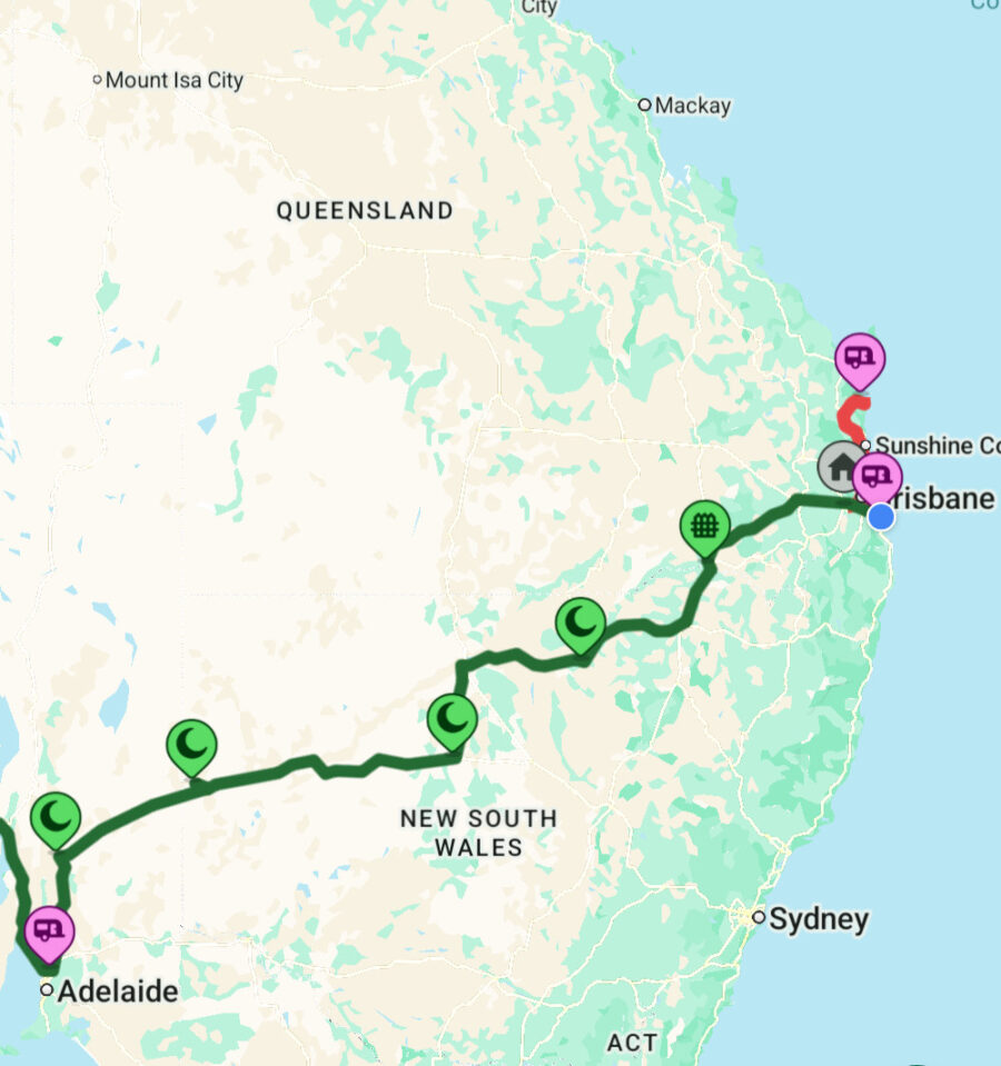 Brisbane to Adelaide road trip