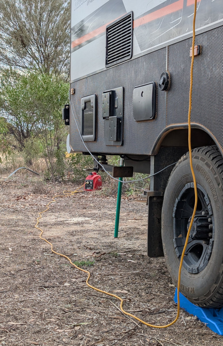 Generator connected to caravan