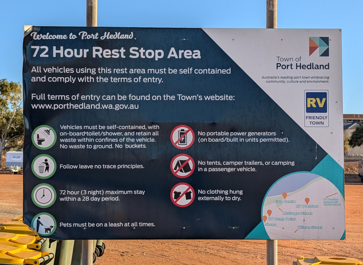 Rules sign for staying at this camp